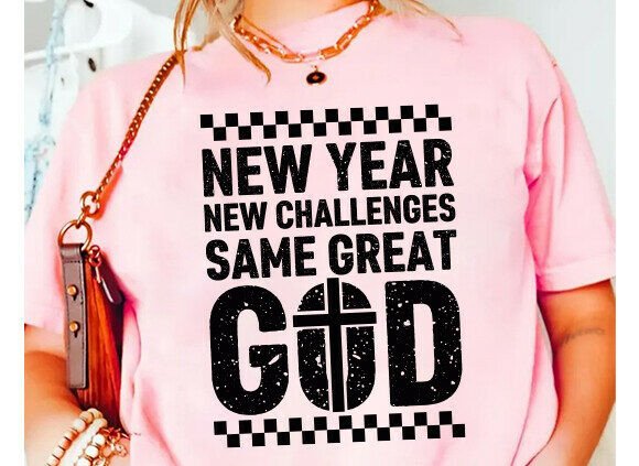 Christian New Year PNG: A Fresh Embroidery Design