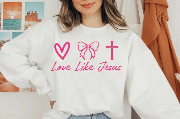 Coquette Love Like Jesus Valentine Png: A Versatile Graphic for T-Shirt Designs