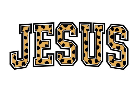 Jesus Leopard Print Typography for T-Shirt Designs