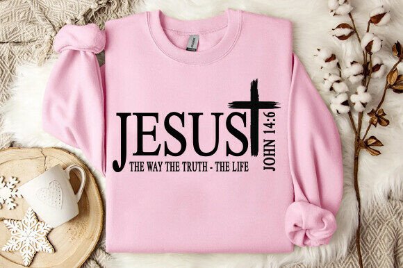 Jesus Svg, the Way the Truth the Life, for T-Shirt Designs and Graphics