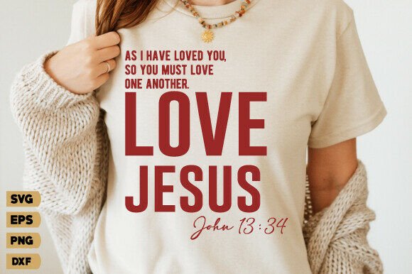 Love Like Jesus Svg, Heart Valentine Png for T-Shirt Designs and Graphics